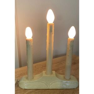 10 vintage electric candles w/ wax drips Christmas candelabra bulbs not included